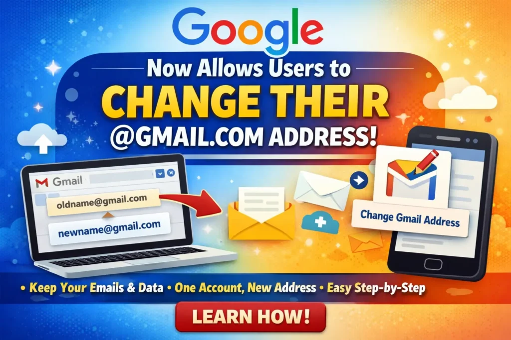 Google Now Allows Users to Change Their @gmail.com Address: Here’s How It Works