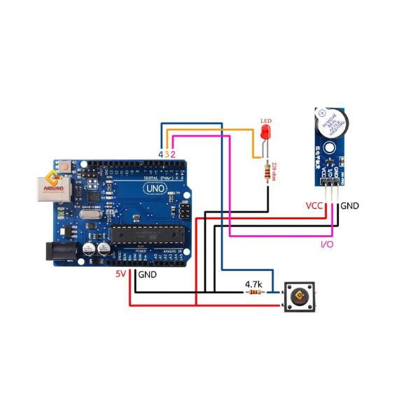 Arduino Components Used in Push Button Project