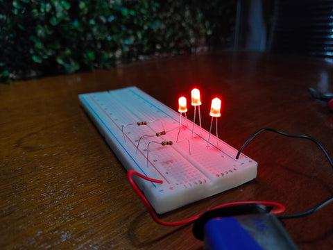 ESP32 LED Blinking Pattern Breadboard Setup
