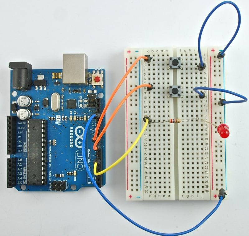 Push Button with Arduino Circuit Diagram