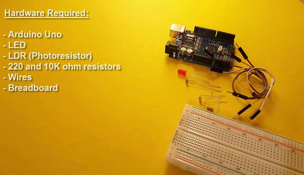 Components Required for Smart Street Light Using Arduino Project