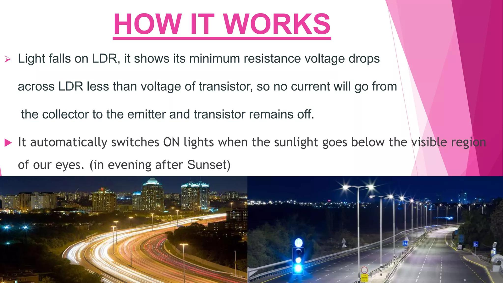 Working Principle of LDR Sensor in Automatic Street Light System