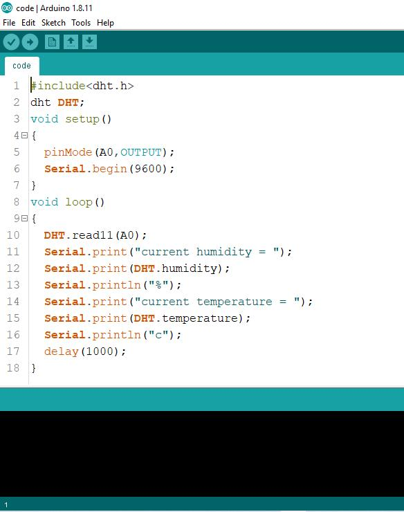Arduino DHT11 Temperature Monitoring Project Arduino Code