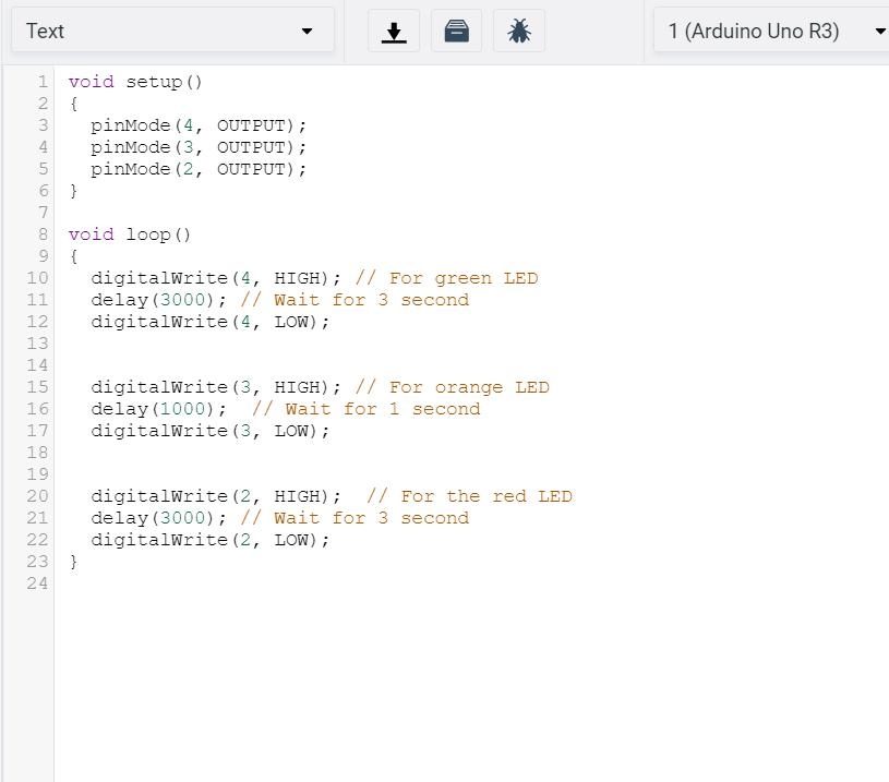 Arduino Traffic Light Project Arduino Code
