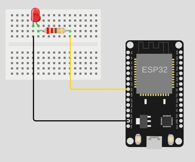 ESP32 Bluetooth LED Control Project Circuit Diagram