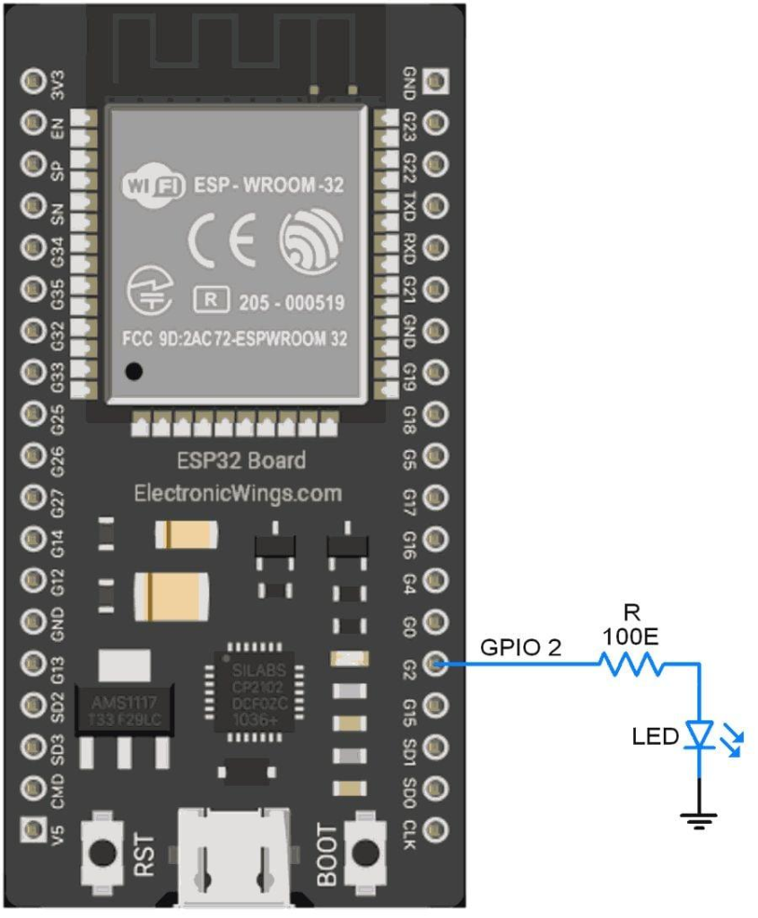  ESP32 WiFi Controlled Street Light Project Circuit Diagram
