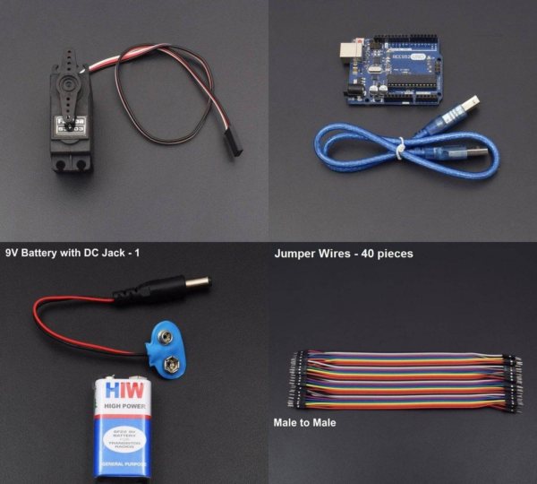 Components Required for Servo Motor with Arduino Project