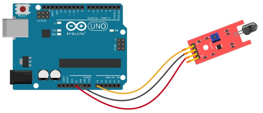 Arduino fire detection circuit wiring connections