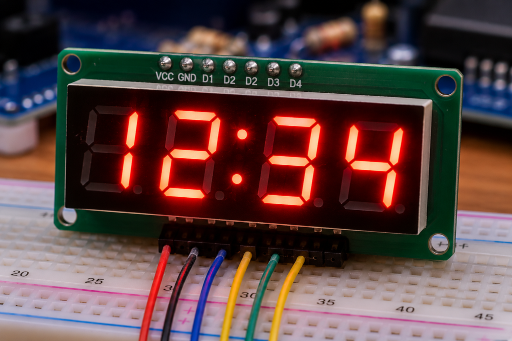 Electronic Components for Beginners – LED Display showing digital numbers